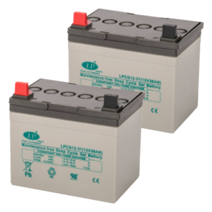 Set 2x Scootmobiel Gel Accu 12V 31Ah LPCG12-31 / 195x164x180 mm